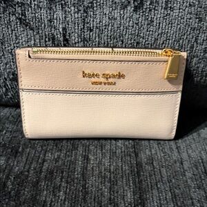 Kate Spade Cream Card Holder with Gold Accents